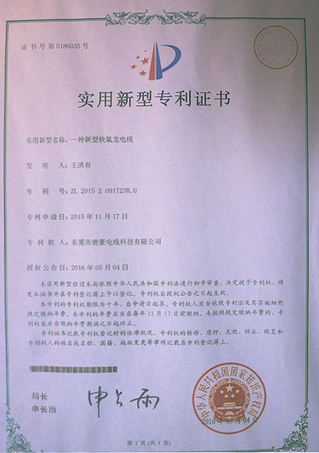 一種新型鐵(tiě)氟龍(lóng)電線